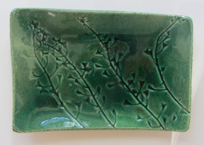 Green glassy shepherd's purse bowl
